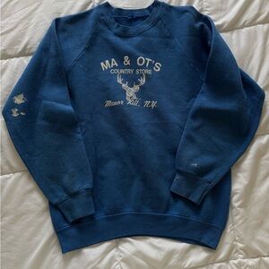Vintage 1980s Blue Deer Crewneck Sweatshirt